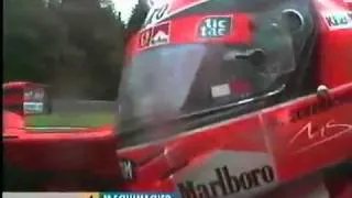 Michael Schumacher onboard in the 2000 Belgian Grand Prix