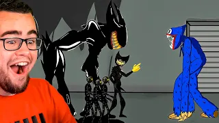 HUGGY WUGGY Finds The BENDY INK DEMON! (Reaction)