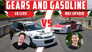 MR2 Spyder vs EK Civic, Gears and Gasoline BATTLE OF THE BENS! | Driver Battles