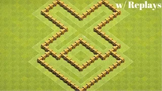 Clash of Clans | Best Th5 Base Layout w/ Replays | New X - Formation Town Hall 5 Defensive Base
