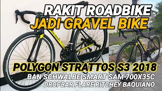 Rakit Roadbike jadi Gravel Bike | Polygon Strattos S3 Gravel Ban Schwalbe Smart Sam 700 x 35c 🔥