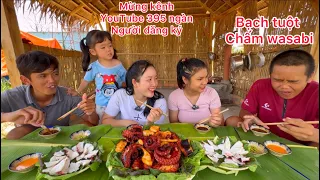 Ăn Nguyên con Bạch tuộc siêu to , Ăn mừng kênh đạt 395 ngàn người đăng ký #ngocmaivlog