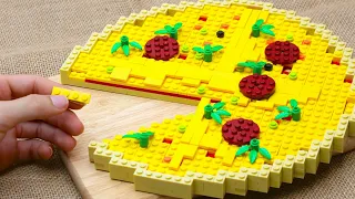 LEGO Food Challenge - Lego Fast Food Mukbang (french fries, chicken,...) with funny Crocodile Jaw