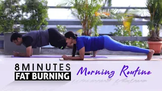 8 MINUTE FAT BURNING MORNING YOGA ROUTINE | Do This Weekly Thrice |