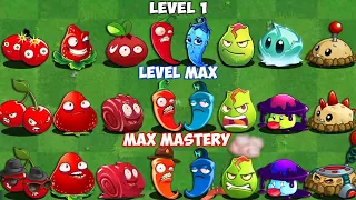 All ONCE & BOMB Plants Level 1 vs Max Level vs Max Mastery - PvZ 2 Plant vs Plant