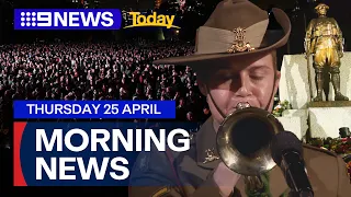 Anzac Day 2024: Thousands gather before dawn | 9 News Australia