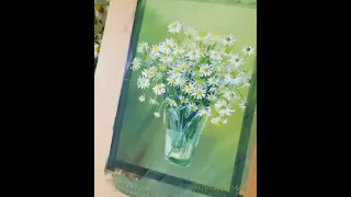 Ромашки / Мастерская на кухне / Акрил / Гуашь / Acrylic / Kummel / Painting Сhamomile / Painter / #5