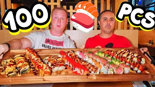 SMASHING 100 PC SUSHI CHALLENGE AT JJANGA IN VEGAS!