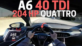 Audi A6 40 TDI Quattro C8 🚀 | 0-100 TOP SPEED & AUTOBAHN POV