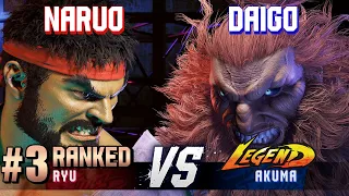 SF6 ▰ NARUO (#3 Ranked Ryu) vs DAIGO (Akuma) ▰ High Level Gameplay