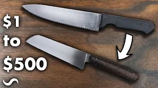 TURNING A $1 KNIFE INTO A $500 CHEF'S KNIFE!!!