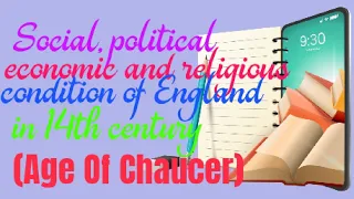 Social Political Economic & Religious Condition In 14th century England | Age Of Chaucer