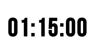 1 Hour 15 Minute Timer Without Music, Simple Countdown With Alarm At The End