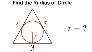 Find the Radius of inscribed circle using Area and sides of Triangle | Find the Radius of circle