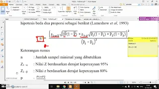 PENGHITUNGAN SAMPEL RUMUS LAMESHOW UNTUK PENELITIAN OBSERVASIONAL 2 PROPORSI POPULASI