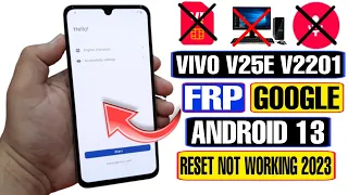 VIVO V25E V2201 FRP Bypass Android 13 Without PC | VIVO V25E Google Account Bypass 2023 | Reset Not