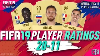 FIFA 19 ULTIMATE TEAM OFFICIAL PLAYER RATINGS 20 - 11 I FUT 19 PLAYER RATINGS