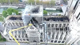 BRAND IN KATHEDRALE: Drohnenbilder zeigen Zerstörung von Notre-Dame