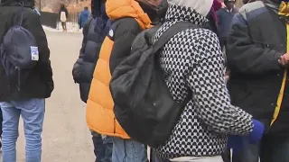 Migrants sleeping outside in cold in NYC