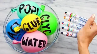 Making Slime with Balloons and Satisfying Slime Coloring with Tricolor Crayola Markers!