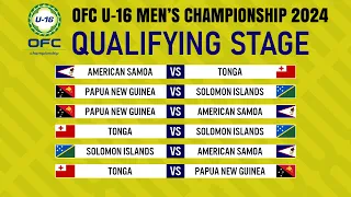 Qualifying Stage: Match Schedule | OFC U-16 Men's Championship 2024.