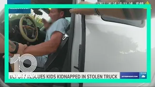 Man stopped by deputy after allegedly stealing truck with kids inside