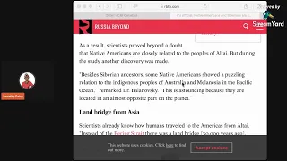 Article:  Native Americans and Siberians are cousins