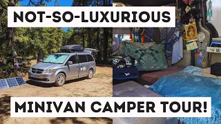 Simple DIY No Build Minivan Camper Conversion Tour! 🌞 | August 2023 Update