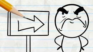 Pencilmate Gets Lost! -in- "None Direction" Pencilmation Cartoons