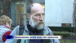 Video: Protesters bring demand for more shelter services right to John Tory's door