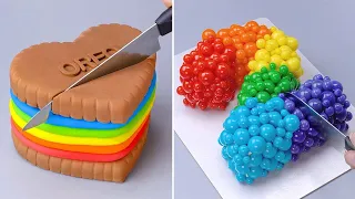 Desafio da Decoração de Bolos | Oddly Satisfying Rainbow Chocolate Cake Idea