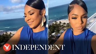 Ashanti shows baby bump for first time after announcing Nelly engagement