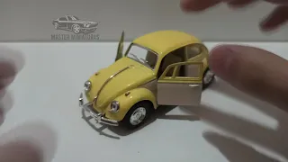 Miniatura Carro De Ferro Volkswagen Beetle Fusca Amarelo
