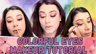 Mehendi Makeup look | Colorful Eye Makeup tutorial | glittery eyes |Glam Up @yuktidhingraofficial