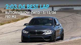 2:03.04 Best Lap - Buttonwillow CW13 - BMW F80 M3