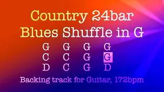 Country 24bar Blues Shuffle, Country backing track in G major, 172bpm. Extra version! Enjoy!