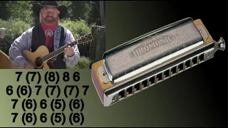 COWBOY, WHEN THE WORKS ALL DONE ON HARMONICA ( CHROMATIC ), ARMÓNICA CROMÁTICA, TABS, GAITA DE BOCA