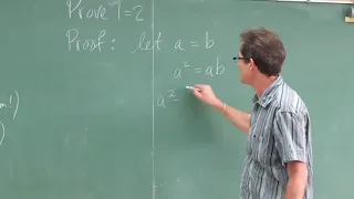 proof that 1=2 by a professor