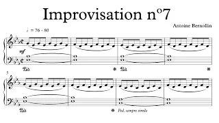 Improvisation n°7 - Antoine Bernollin - Piano Solo - with score. Sheet music. Partition