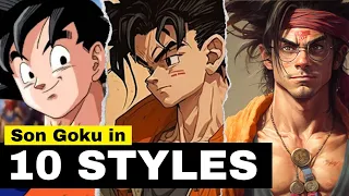 Asking A.I. what GOKU would look like in 10 different fashions