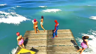 GTA 5 Crazy Ragdolls | SPIDERMAN Jumps/Fails ep.86 (Funny Moments) #shorts