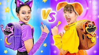 Catnap Vs Dogday Girl One Colored Makeover Challenge At Costume Party | Baby Doll And Mike