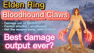 ⭐Easiest OP CLAW Build in my NO-HIT Elden Ring Runs, DAMAGE OUT OF CONTROL, Bloodhound Claws 1.09