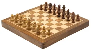 Deluxe Hardwood Folding Travel 10 inch Magnetic Chess Set [RCC064]