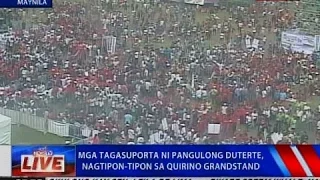 NTVL: Mga tagasuporta ni Pang. Duterte, nagtipon-tipon sa Quirino Grandstand