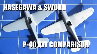 Sword P-40K Warhawk vs. Hasegawa P-40E Kittyhawk, 1/72 comparison review