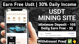 New Usdt Earning Site  Usd Mining Site 2024 Best Investment  Usdt Earning Website 742