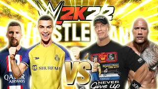 Cristiano Ronaldo & Lionel Messi vs John Cena & The Rock - WWE 2K22