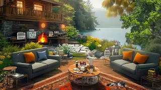 Jazz Relaxing Music & Wonderful Summer Atmosphere by Romantic Lake☕Perfect Ambience for Study & Work