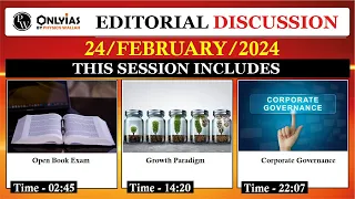 24 February 2024 | Editorial Discussion | Open Book Exams, Corporate Governance, Fossil Fuels